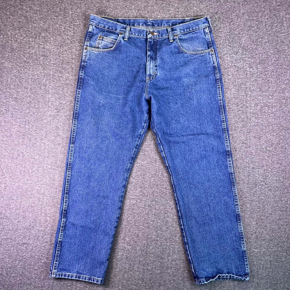 WranglerJeans Mens 38x30 Blue Rugged Wear Straight Casual Workwear Western Ranch